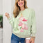 Pink Sewn Christmas Tree Graphic Top