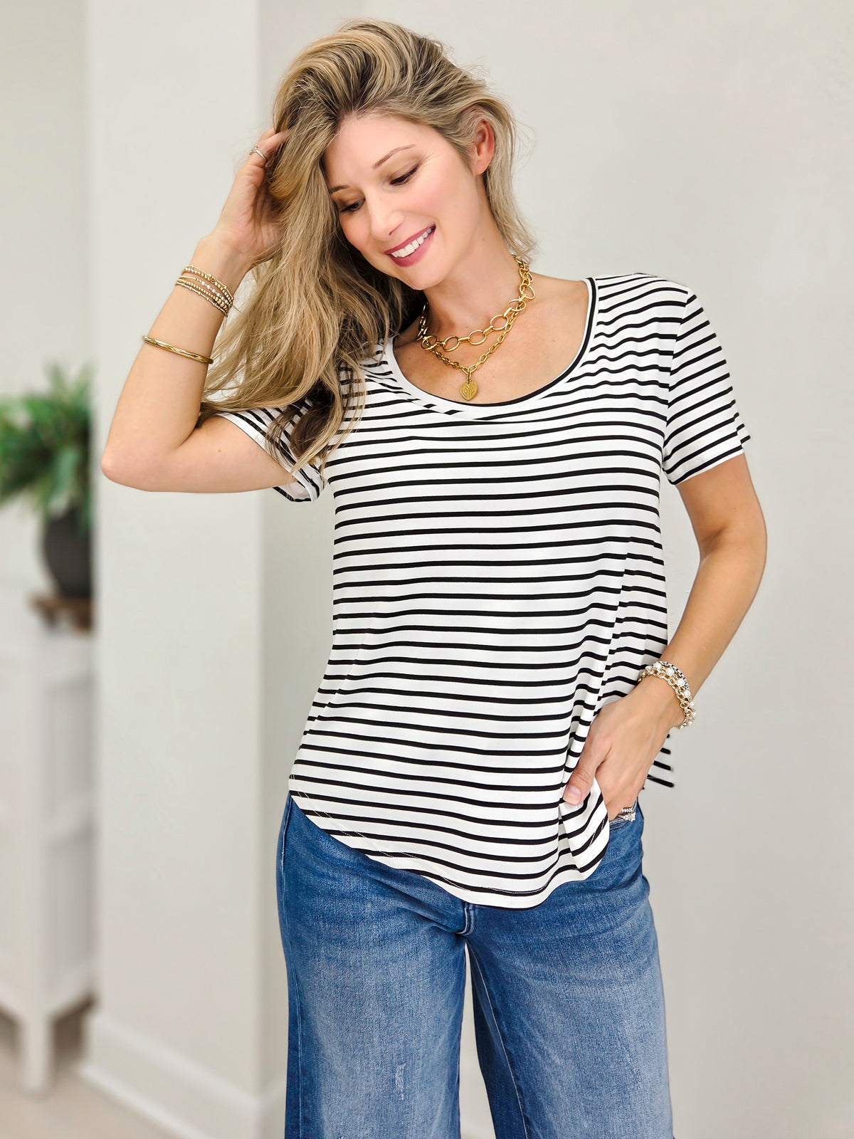 The Dreamy Scoop Neck Short Sleeve Top - Haunted Hues Collection