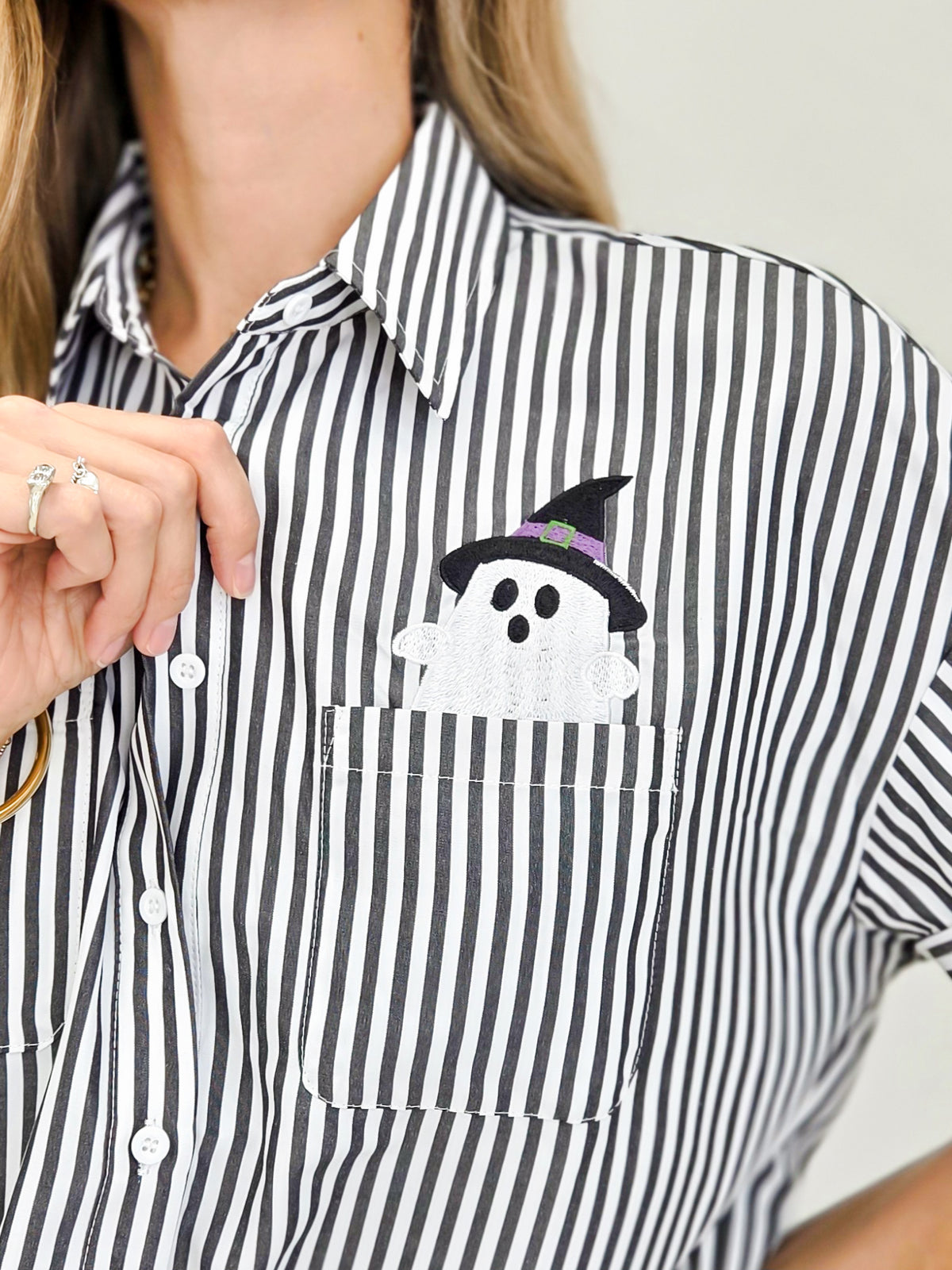 Peek A BOO Button Down Blouse