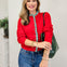 Gingham Christmas Ruffled Cardigan