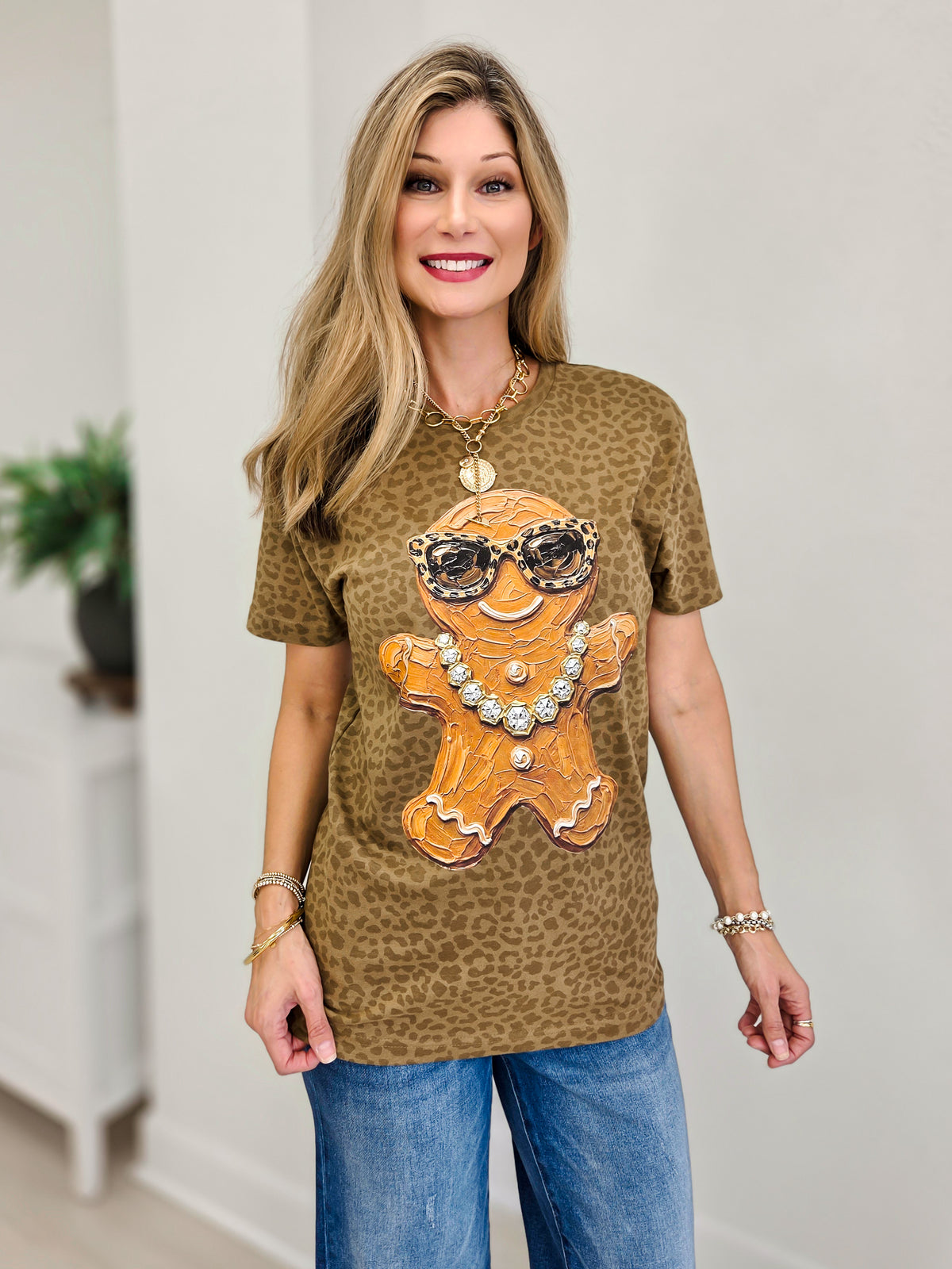 Glamorous Gingerbread Man Graphic Tee