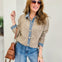 Denim Contrast Sweater Cardigan