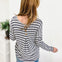 Back To Basics Long Sleeve Striped Button Back Knit Sweater