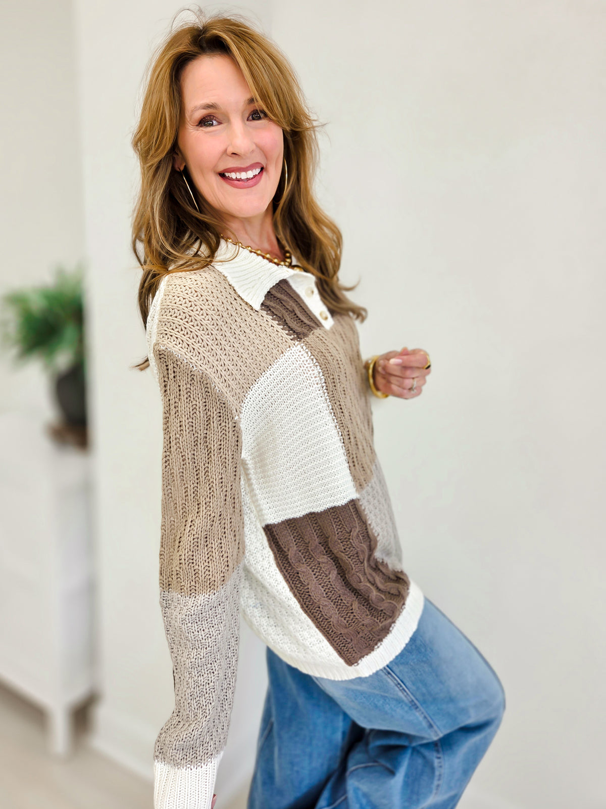 Cozy Connections Patchwork Sweater