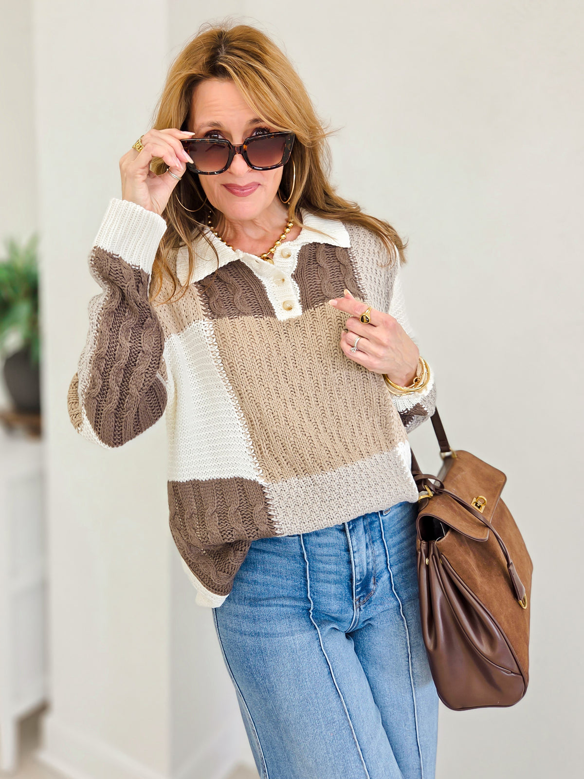 Cozy Connections Patchwork Sweater