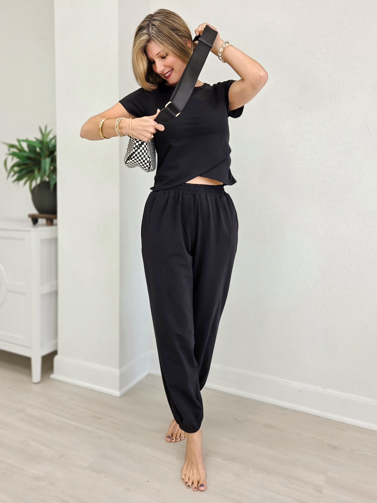 Surplice Scoop Neck and Jogger SET