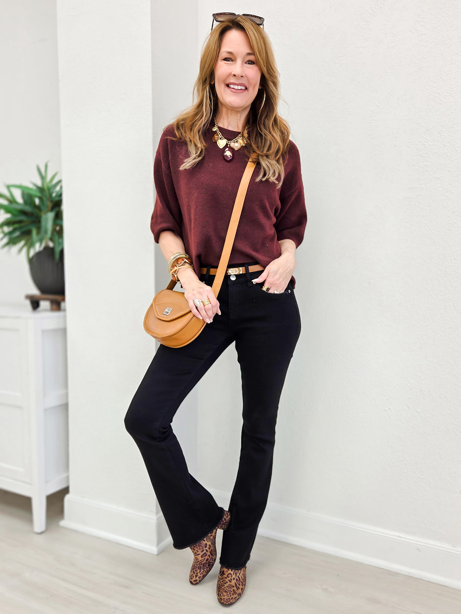 MICA Denim Mid Rise Slim Boot Cut Jeans