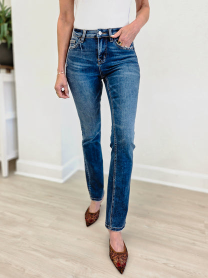 Vervet Pleasantly Mid Rise Straight Leg Jeans