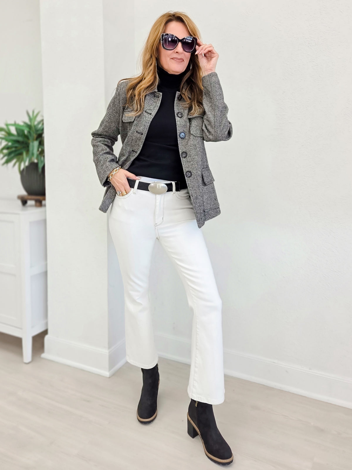 Judy Blue BLESS YOUR FLARE High Rise White Kick Flare Jeans