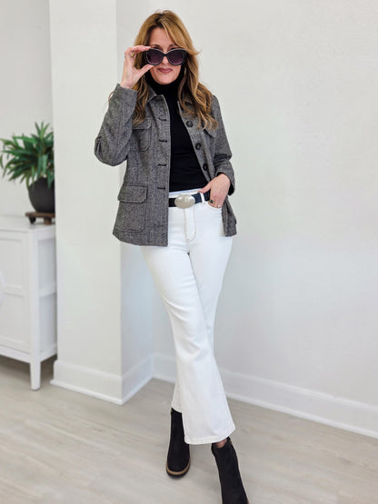 Judy Blue BLESS YOUR FLARE High Rise White Kick Flare Jeans