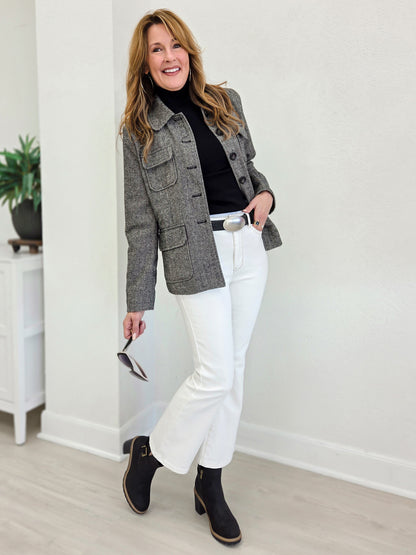 Judy Blue BLESS YOUR FLARE High Rise White Kick Flare Jeans