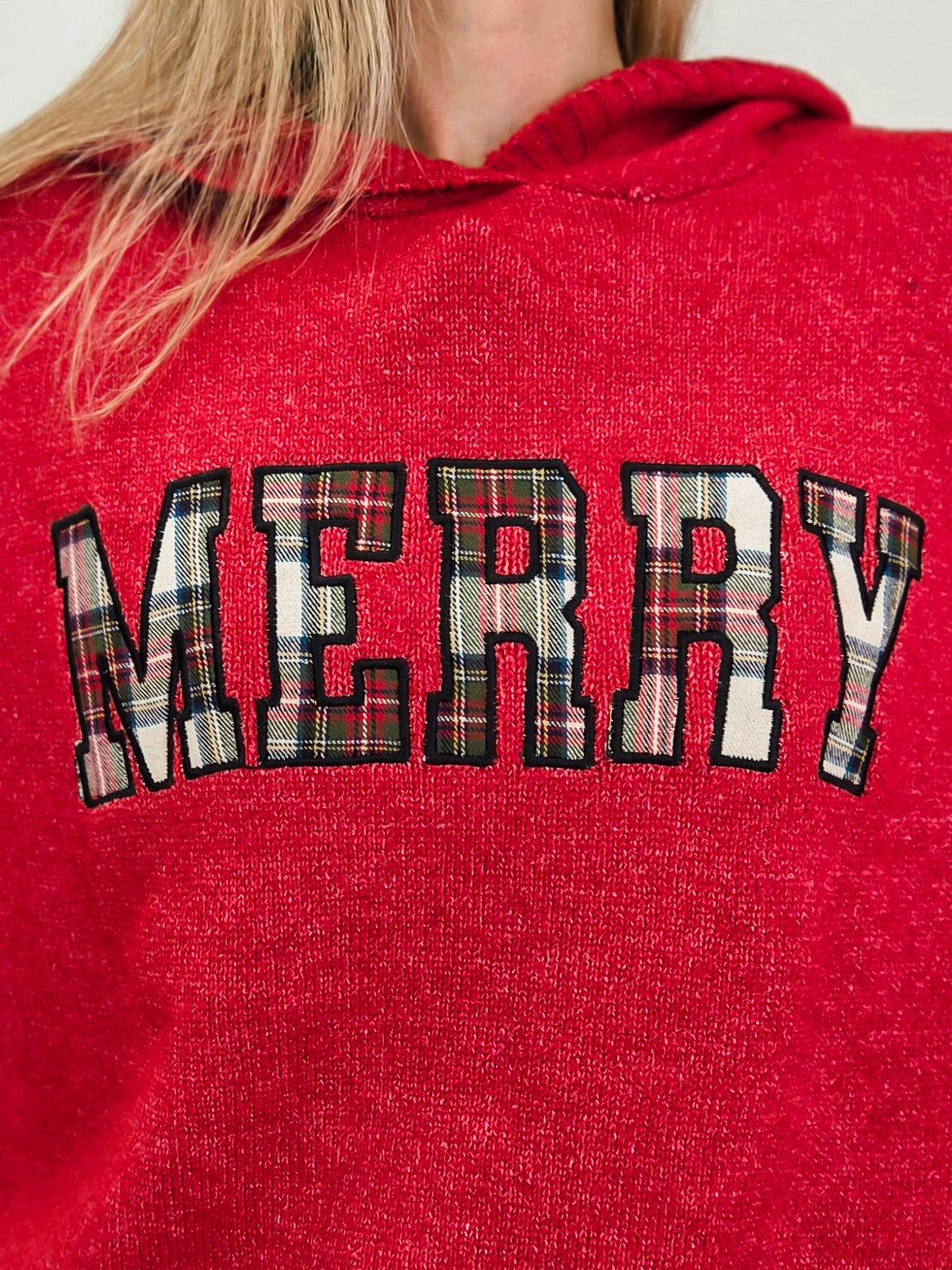 Merry Patchwork Oversized Hoodie Sweater