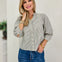 Railroad Stripe V-neck Puff Sleeve Blouse