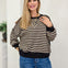 Striped Drop Shoulder Pullover Sweatshirt