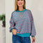 Striped Drop-shoulder Pullover Sweatshirt