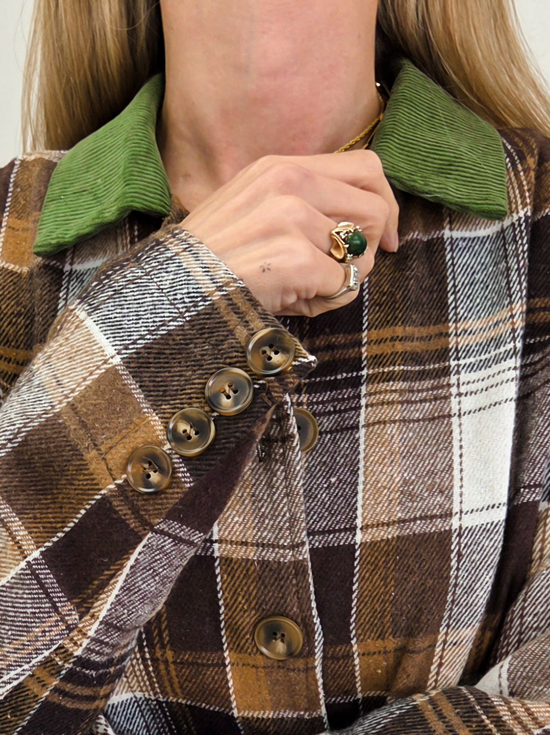 Plaid Button Front Barn Jacket