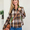 Plaid Button Front Barn Jacket