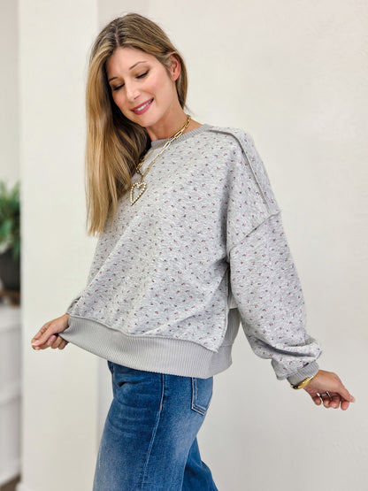 Floral Allover Print Crew Neck Sweatshirt