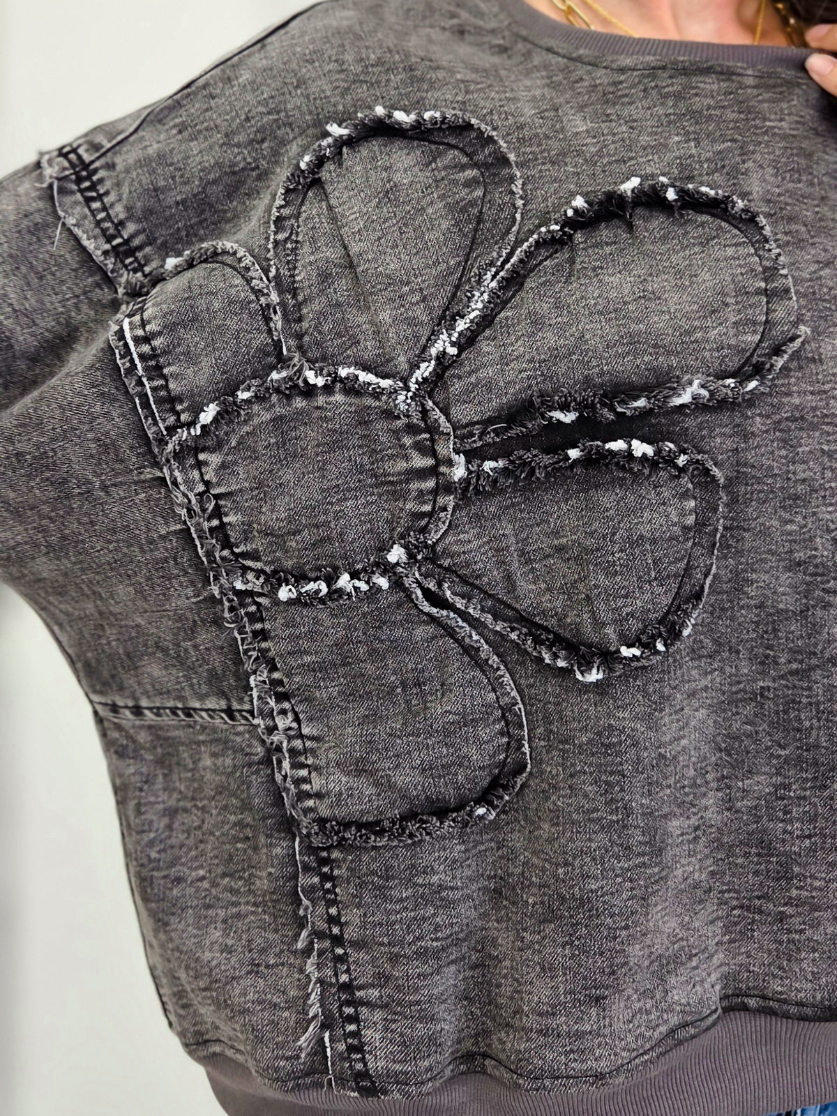 Washed Flower Patch Oversized Sweatshirt