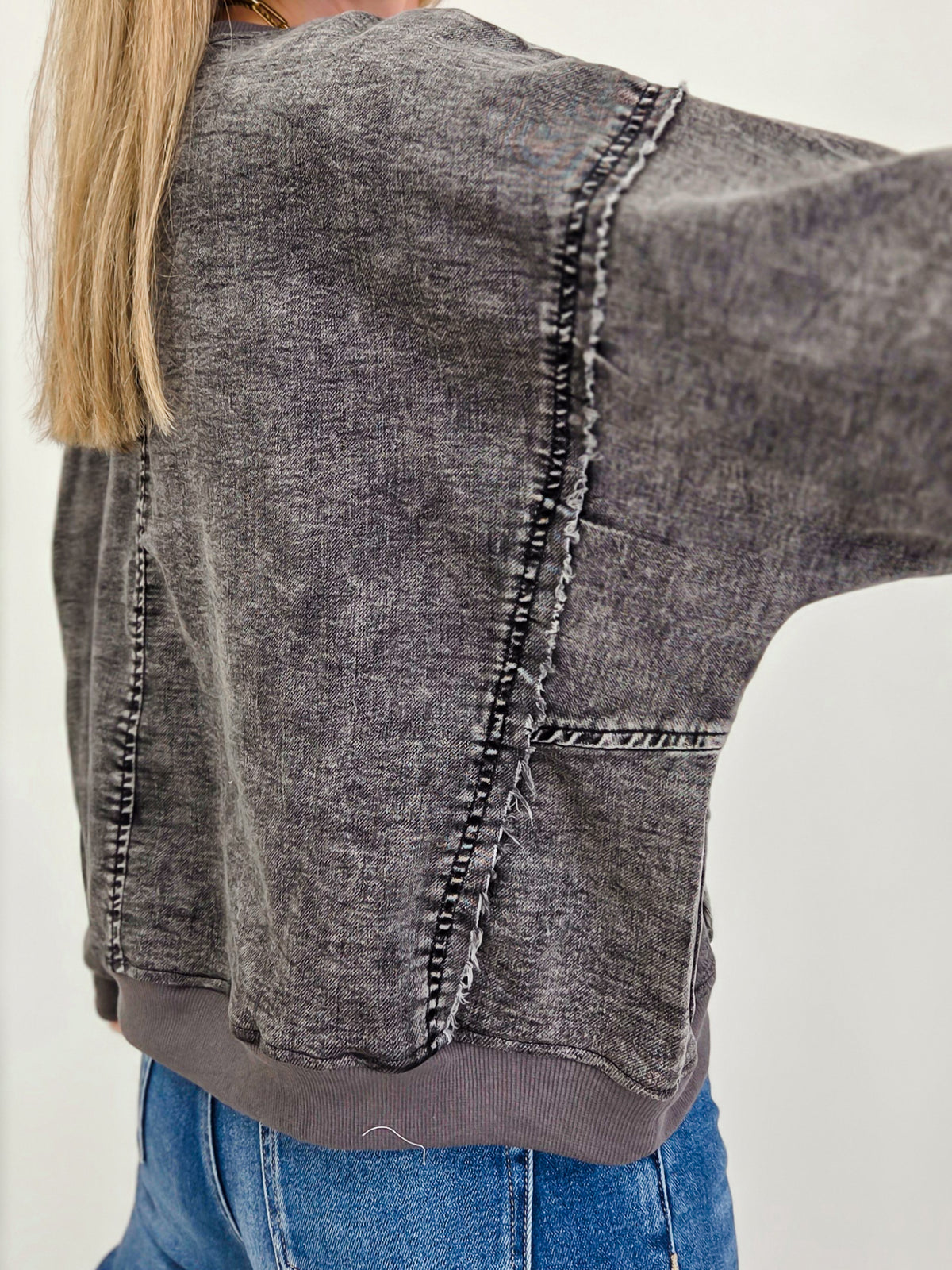 Washed Flower Patch Oversized Sweatshirt