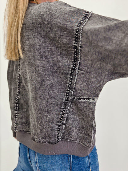 Washed Flower Patch Oversized Sweatshirt