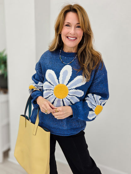 Oversized Daisy Knit Sweater