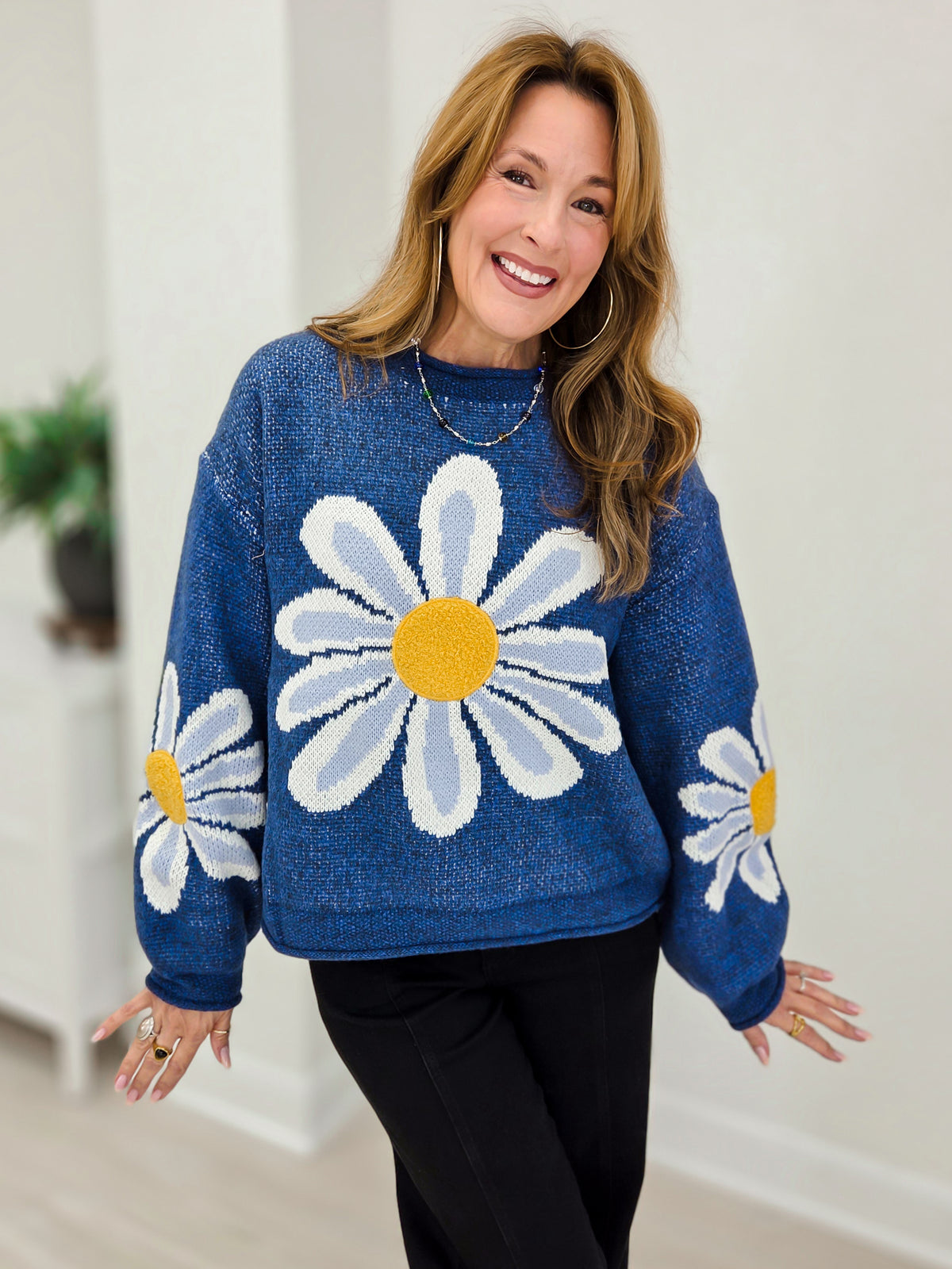 Oversized Daisy Knit Sweater