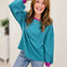 Vintage Stripe Contrast Trim Pullover