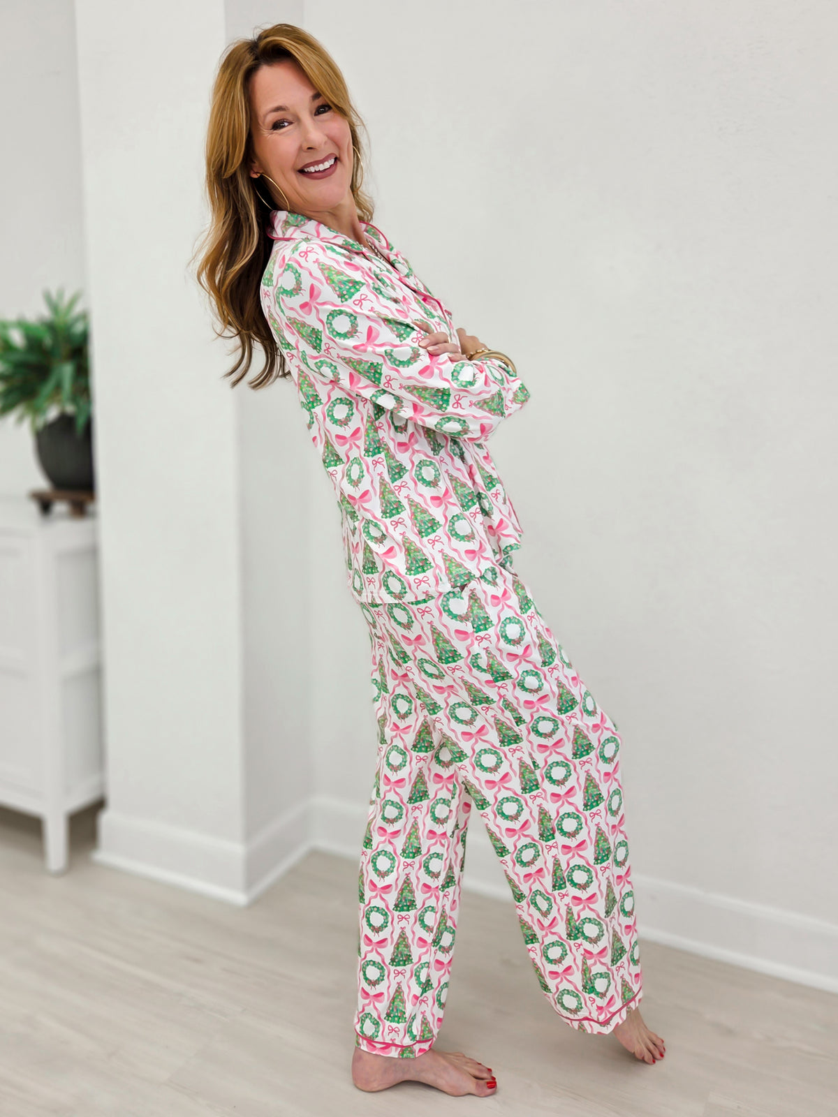 Pink Trees Pajama Set