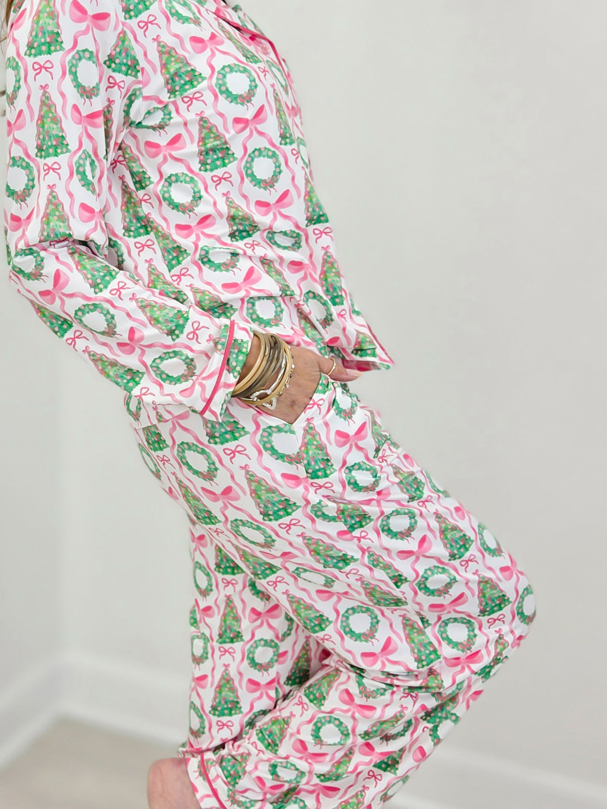 Pink Trees Pajama Set