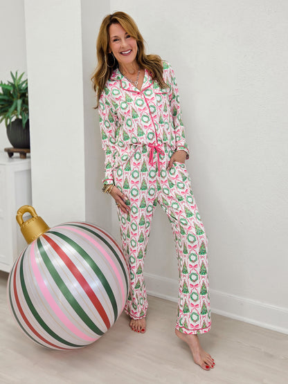 Pink Trees Pajama Set