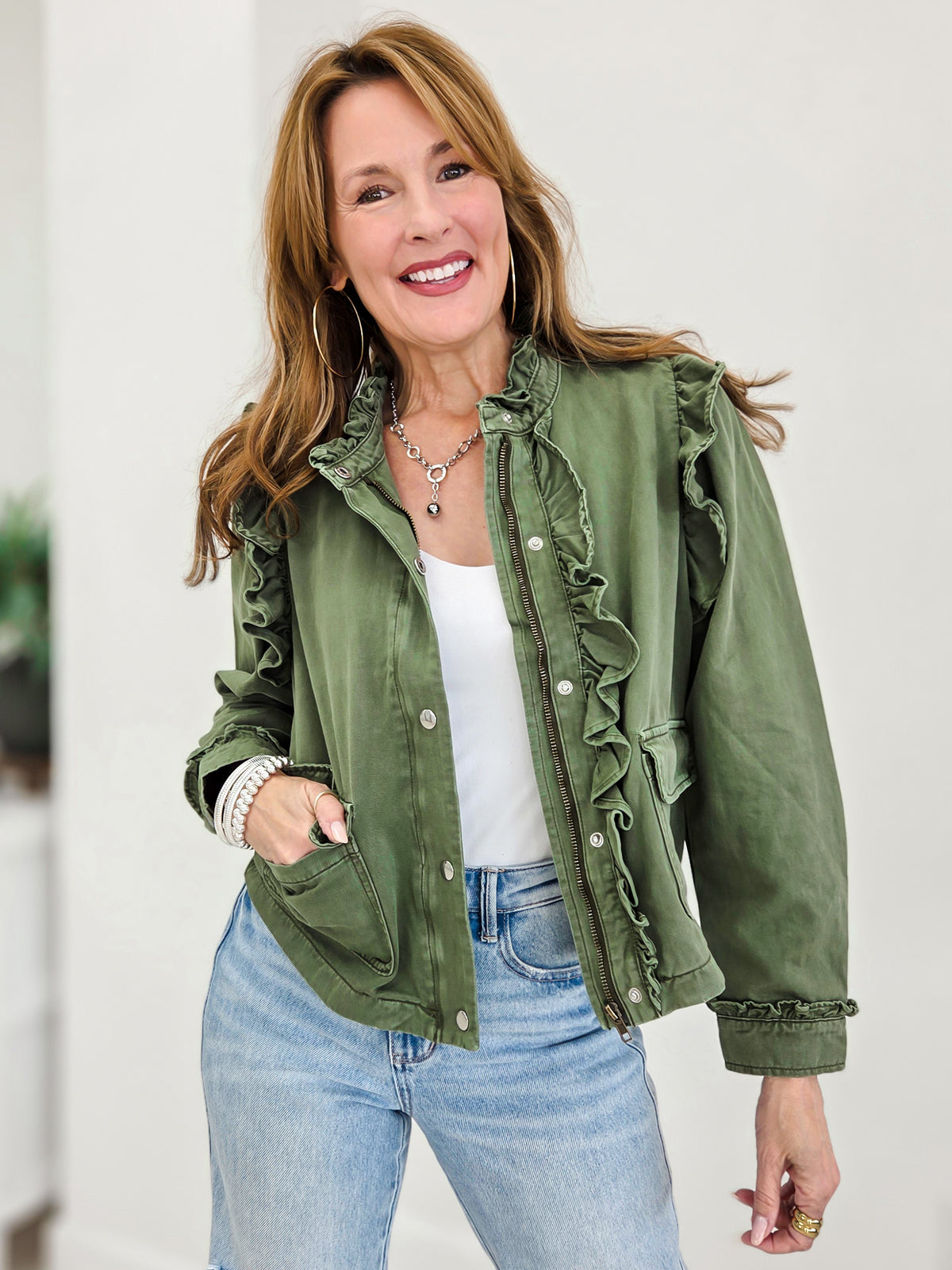 Ruffle Detail Jacket
