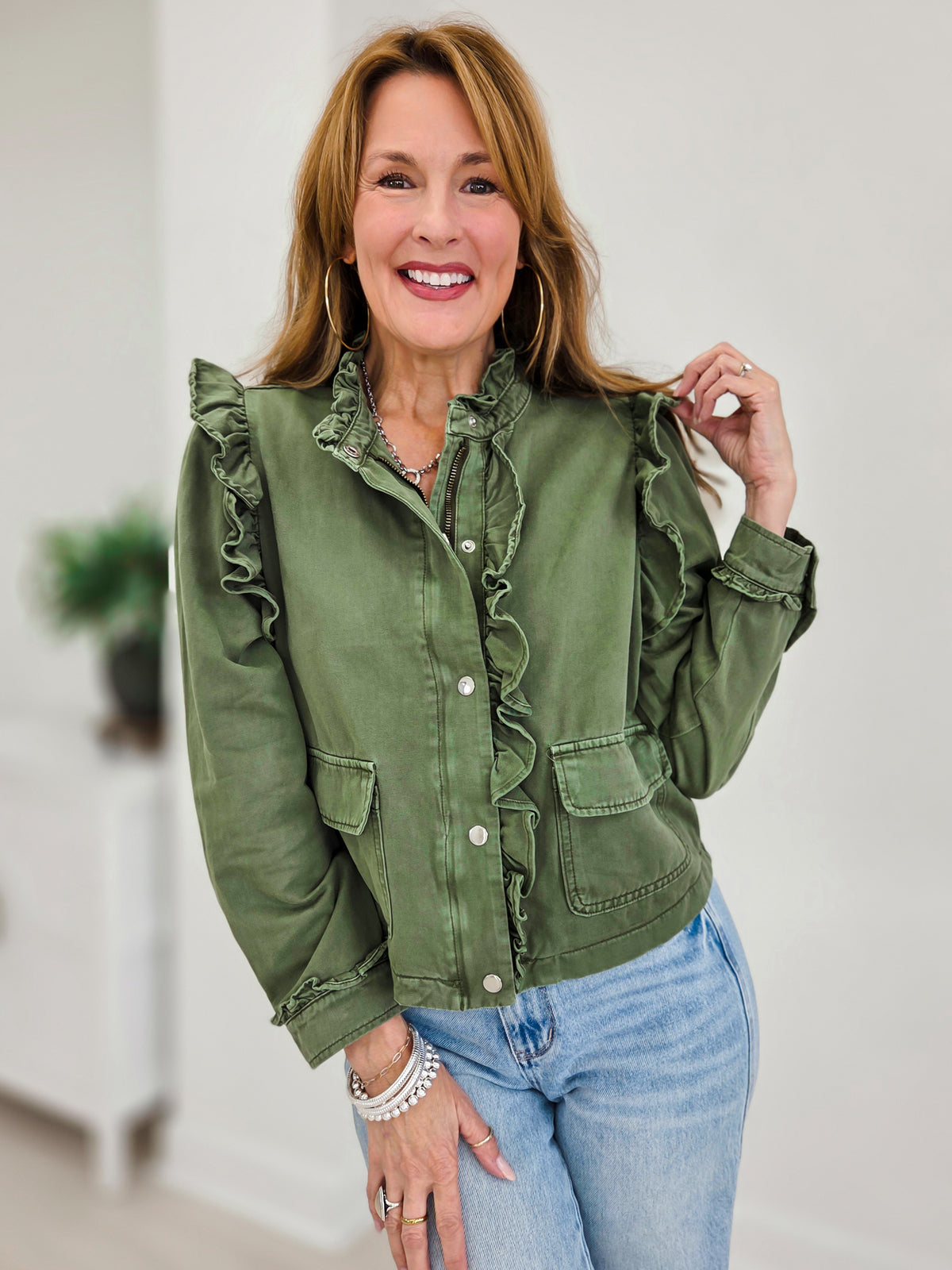 Ruffle Detail Jacket