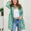 Star Print Washed Raglan Sleeve Tunic Shirt