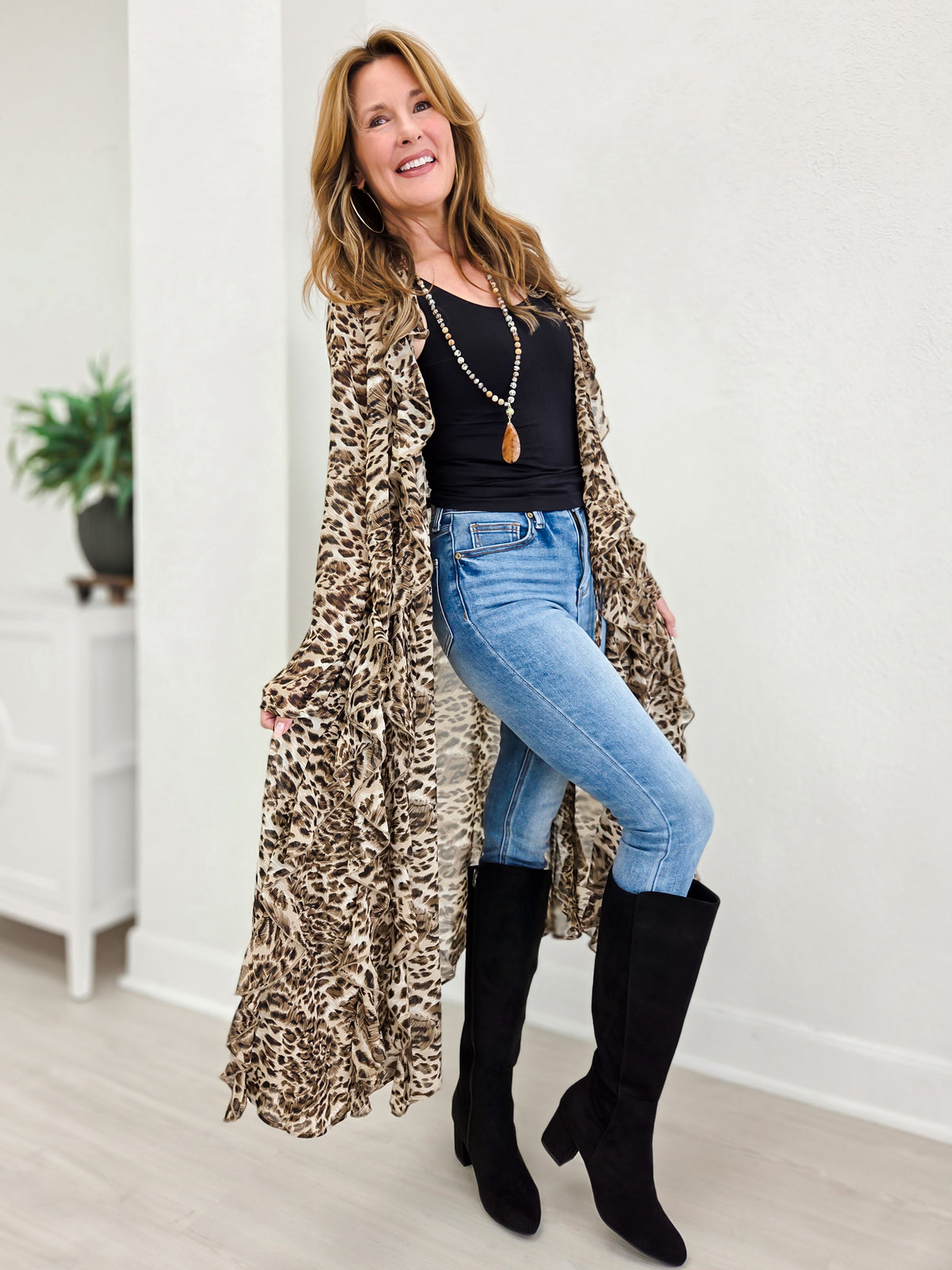 Leopard Maxi Kimono