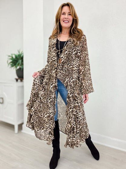 Leopard Maxi Kimono