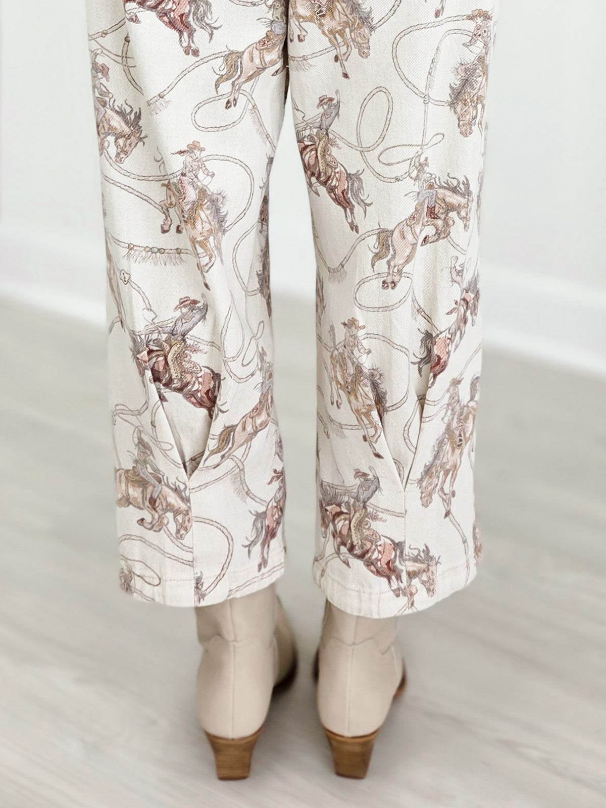 Rodeo Cowboy Print Relaxed Crop Pants