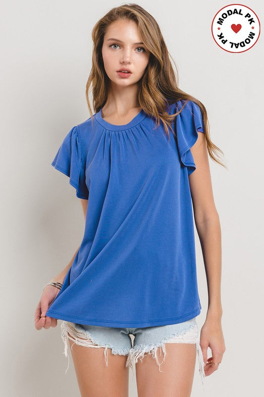 Modal Cotton Short Sleeve Top