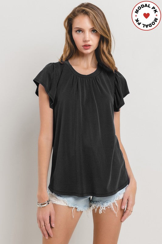 Modal Cotton Short Sleeve Top