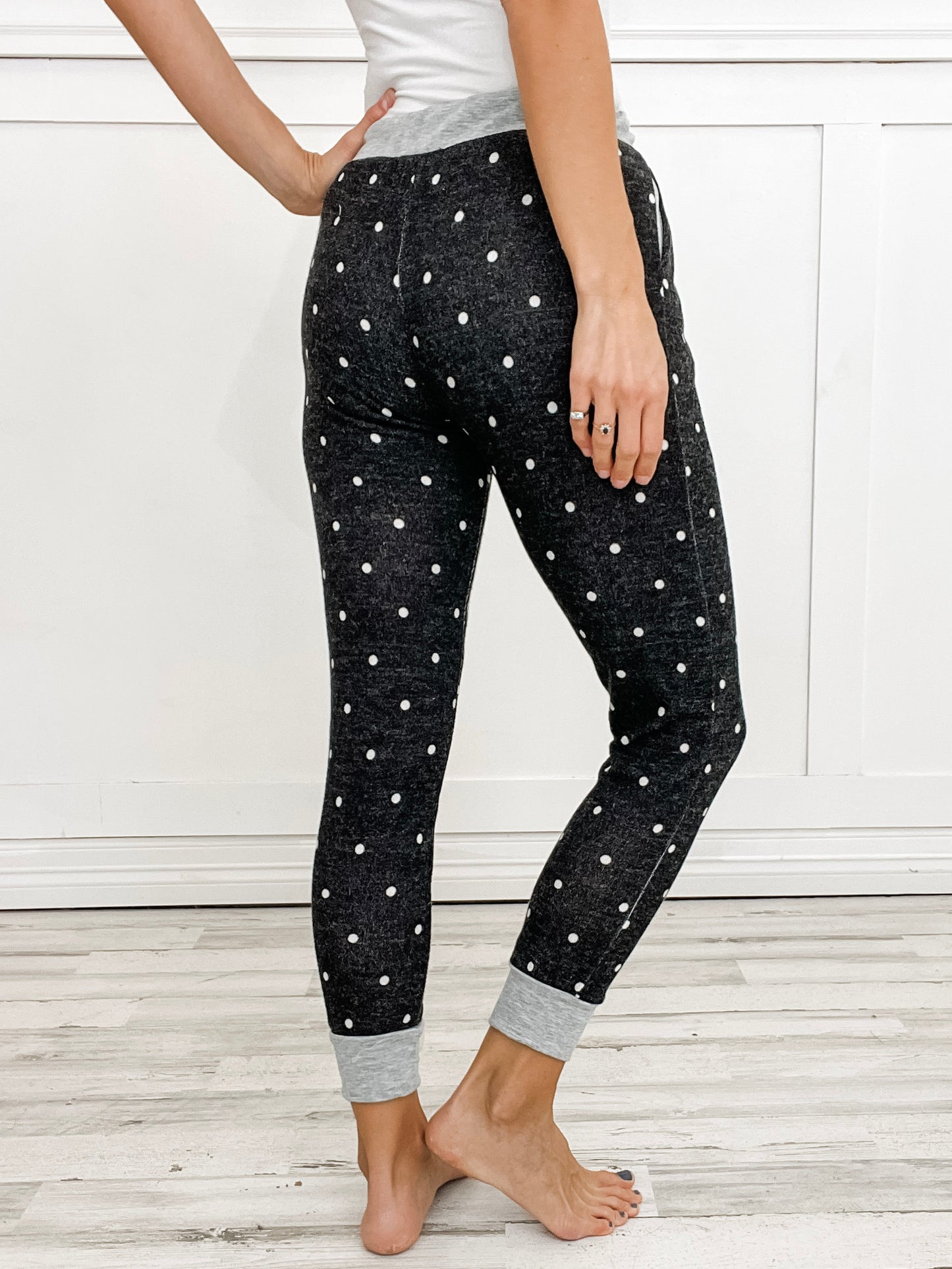 Christmas Graphic Tee with/or Charcoal Polka Dot Lounge Jogger Pants