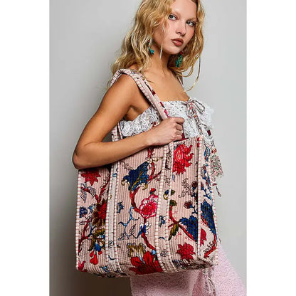 Quilted Large Everyday Tote Bag- A