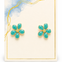 Shiny Happy Flower in Teal Earring