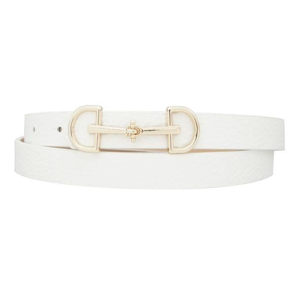 Lux D Ring Horse Bit Buckle Skinny Belt
