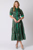 Christmas Plaid Print Silky Organza Midi Dress