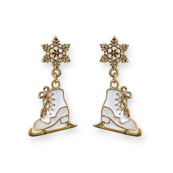 Christmas Ice Skates Dangle Earring