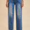 Side Tape Detail Stretch Cropped Balloon Leg Jean