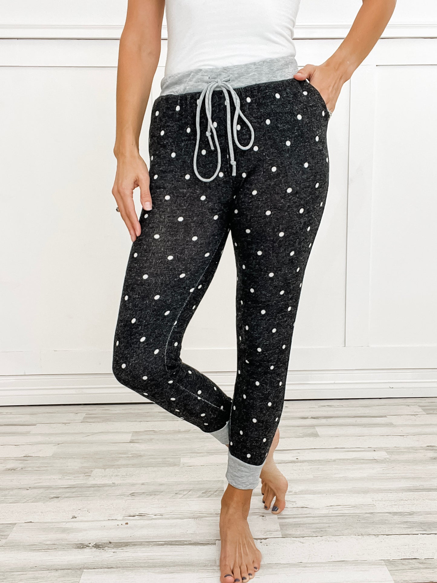 Christmas Graphic Tee with/or Charcoal Polka Dot Lounge Jogger Pants