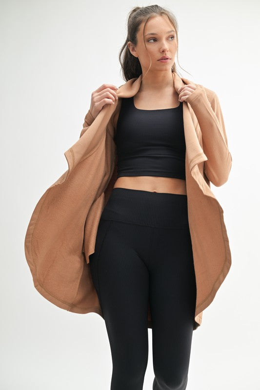 Fleece Lined Flowy Open Cardigan