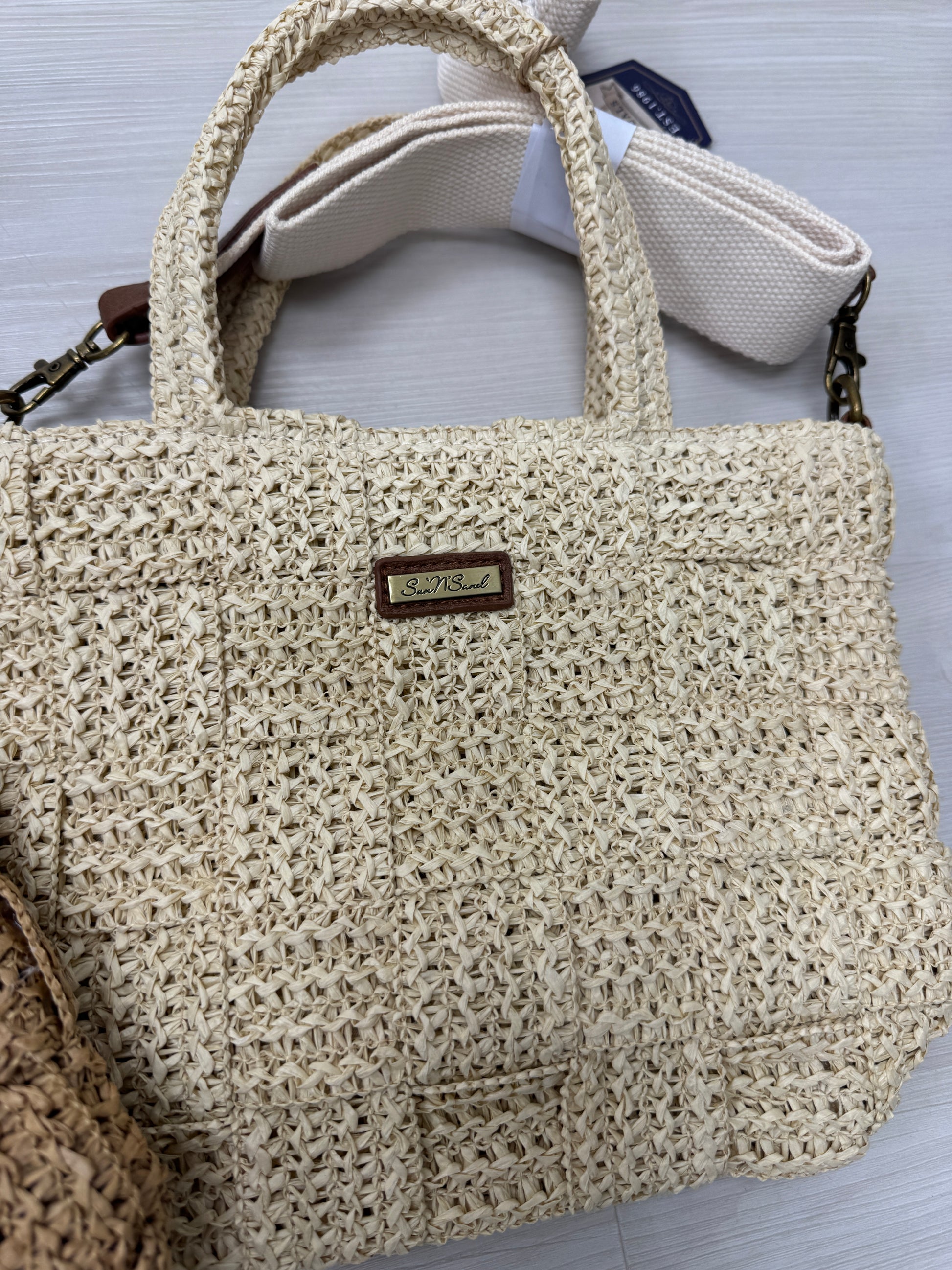 Natural, Paper Straw Crossbody