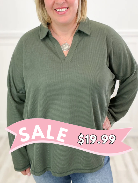 Oversized Thermal Pullover Top with Exposed Stitches